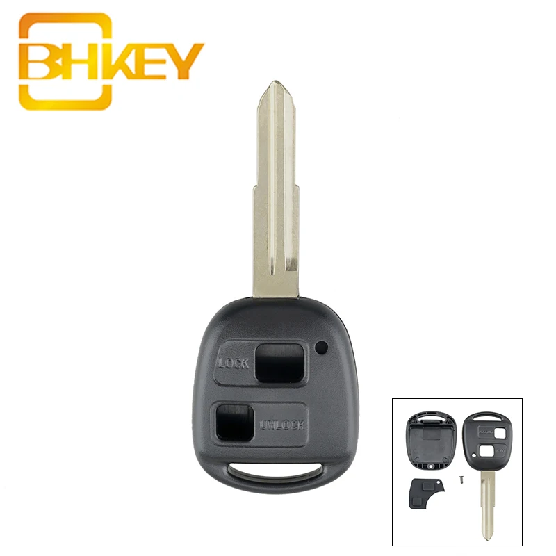 

3PCS Car Remote Key Shell 2BUT TOY41R Blade for Toyota Yaris Prado Tarago Camry Corolla Car Keys With Rubber Button Pad+Switches