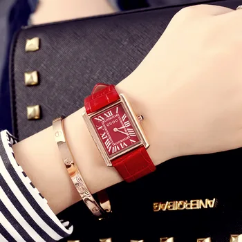 

WATERPROOF KOREAN STYLE COUPLE LOVER WATCH ULTRA-THIN RECTANGULAR QUARTZ WATCH WITH LEATHER BAND