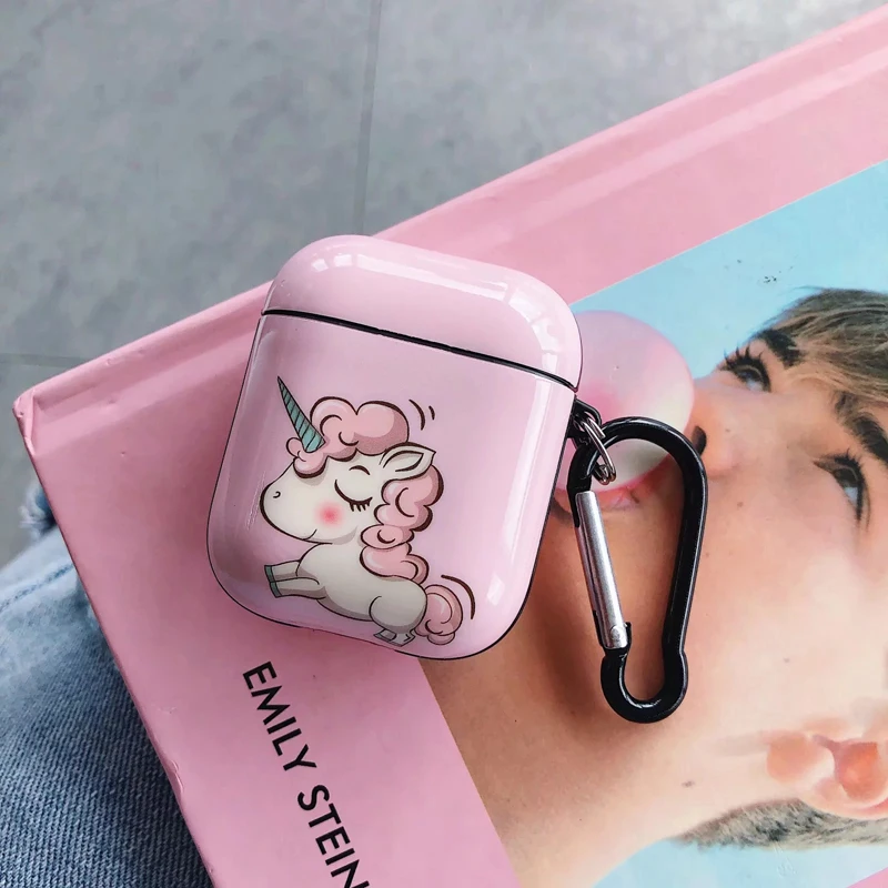 Брелок с фигурками из мультфильмов Единорог чехол для гарнитура для airpods Чехлы украшения в виде единорога оболочка сумка для наушников чехол для Air Pods