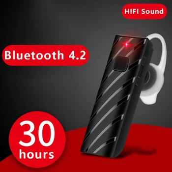 

Mini Bluetooth Earpiece with Microphone Earloop Wireless Earphone Handsfree Stereo Bass Waterproof Headphone