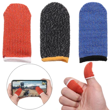 

1 Pair Touch Screen Finger Sleeve Game Controller Sensitive Sweatproof Gloves Breathable Anti-static Smart Phone Fingers Cover