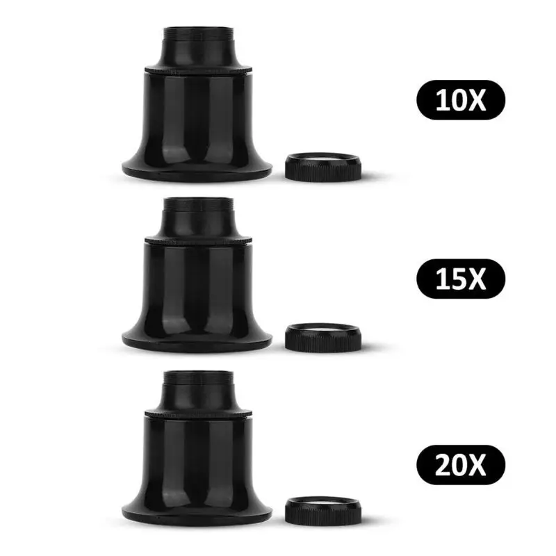 Увеличительное стекло, 10 x/15 x/20 xEye Лупа для ремонта часов увеличительное T4MD