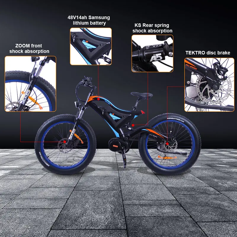 

EZBIKE ebike 26 inch 1000W Motor Electric Bike 48V Lithium Battery Electric Mountain Bike Electric Snow Bicycle e bike fat tire