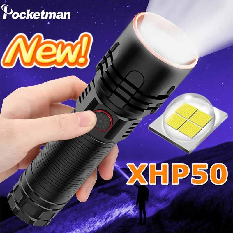

Super Powerful 4-Core P50 LED Flashlight 4 Lighting Modes Telescopic Zoom Support One key to close Waterproof 26650 Lantern