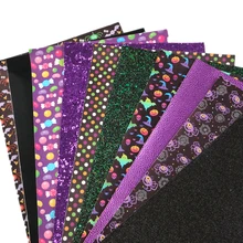 10 шт. 20*34 см Тыква сахар блеск с принтом комплект из синтетической кожи, материалы для ручных поделок для ручной работы, 1Yc8042