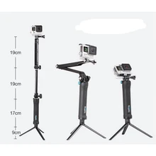 3 Way сцепление Водонепроницаемый монопод палка для селфи для экшн-камеры Gopro Hero 5 6 4 Black Session SJ4000 для спортивной экшн-камеры Xiaomi Yi 4K Спортивная Камера штатив-Трипод стойка