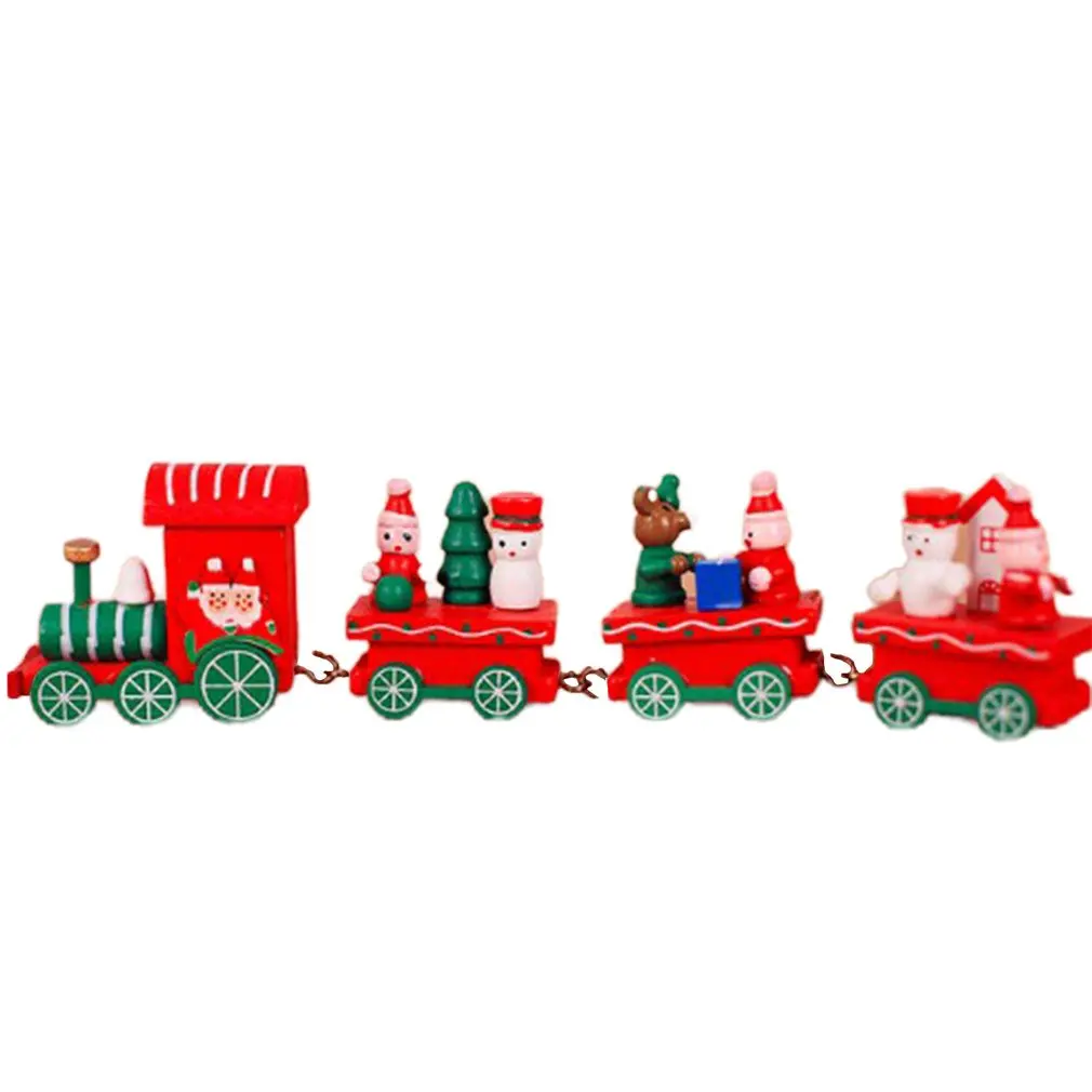

Christmas Wooden Train Toys Lovely Decoration Christmas Ornaments Wooden Train Children's Holiday Gift
