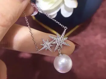 

Shining Star 925 Sterling Silver Necklace Chain with Pendant Findings Base Jewelry Parts Fittings for Pearls Corals Jades Stones