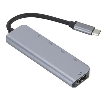 

Type-C Hub To Hdmi+Usb+Pd Multi-Function Converter 4K Hd Hub Hub Usb Extender Type-C To Hdmi Five In One