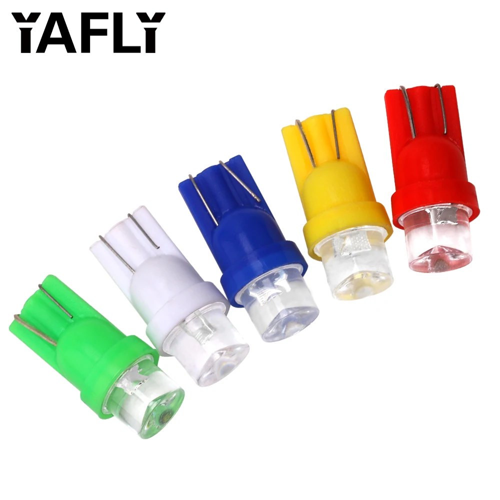 

YAFLY t10 194 w5w car led light bulb 10mm socket lamp license plate lights automobile interior lighting DC12v diode in trunk