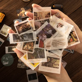 

Mohamm 40Pcs Film Time Series Stickers Retro Decoration Scrapbooking Paper Creative Stationary School Supplies