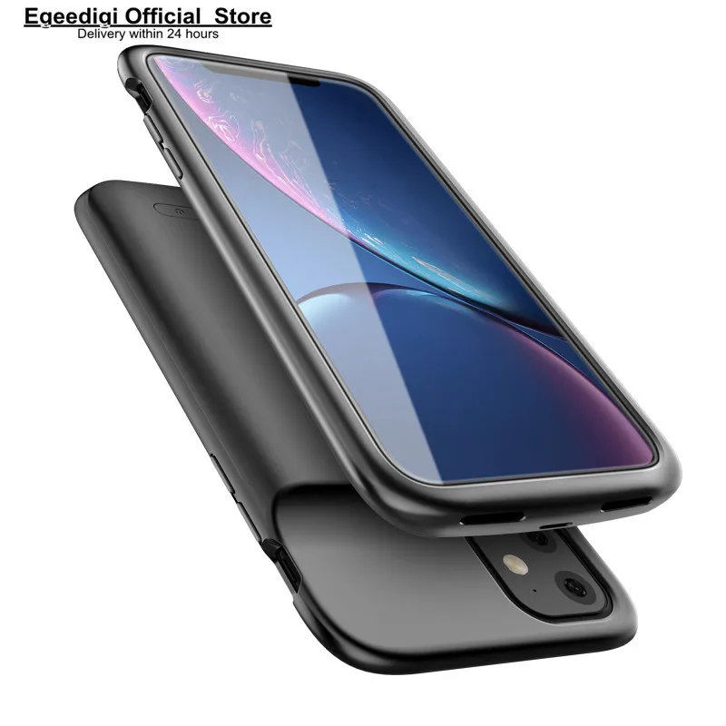 

Egeedigi 5000mAh Battery Charging Case For iPhone Xi XIR Xs Max 2019 shockproof TPU Backup Wireless Power Bank Charge Cover