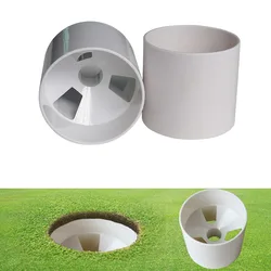 White Plastic Golf Hole Cup Putting Putter Golf Flag Stick Yard Garden Training Backyard Practice Putting Golf Training Aids