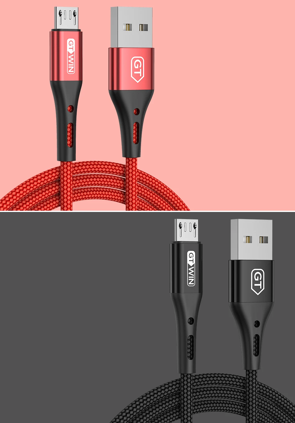 GTWIN Micro USB кабель 3A Быстрая зарядка USB кабель для передачи данных Шнур для samsung Xiaomi Redmi Note 5 Android Microusb Быстрая зарядка 1 м 2 м 3 м