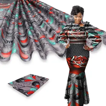 

2020 New 2 + 4 yards Organza with Ribbon material soft african fabric for dress african silk wax fabric