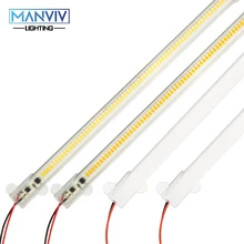 Светодиодный светильник для бара 30 см 50 см настенный угловой СВЕТОДИОДНЫЙ светильник 220 В 72 светодиодный s 2835 жесткая полоса энергосберегающая флуоресцентная трубка для кухни под шкафчиком