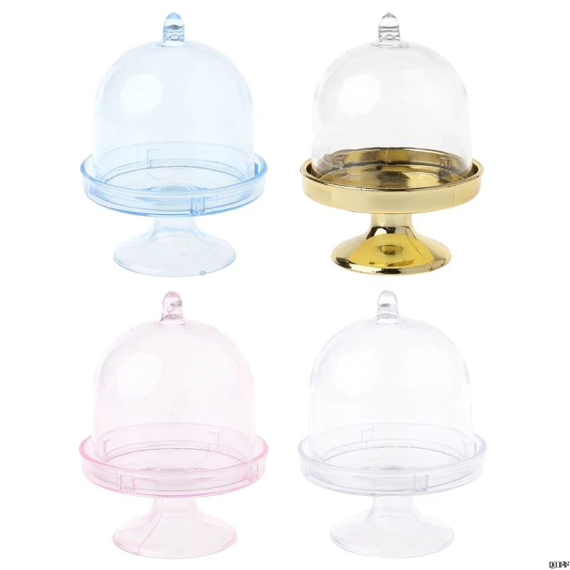 

Mini Cake Stand Cupcake Box Wedding Favor Party Plastic Candy Box Transparent Baby Shower Birthday Decoration