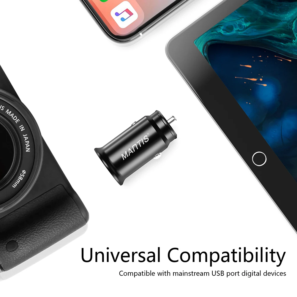 MANTIS Mini USB Автомобильное зарядное устройство адаптер в автомобиль двойной USB Автомобильное зарядное устройство для iphone samsung S8 S9 S10 Xiaomi huawei мобильный телефон планшет