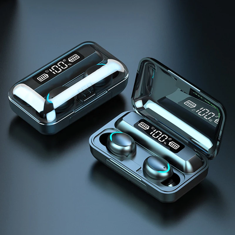 

F9-5 TWS Wireless Bluetooth Earphone 9D Noise Cancelling HiFi Headset With LED Intelligence Power Show Charger Box Sport Earbuds