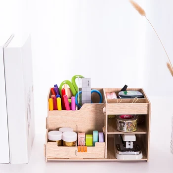 

Wooden Storage Box for Cosmetics Eco-Friendly Wood Board Makeup OrganizerDesktop Drawer Organizer New