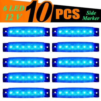 

6-LED Side marker lights Super Blue Clearance Waterproof 3.8inch Lamp Accessory
