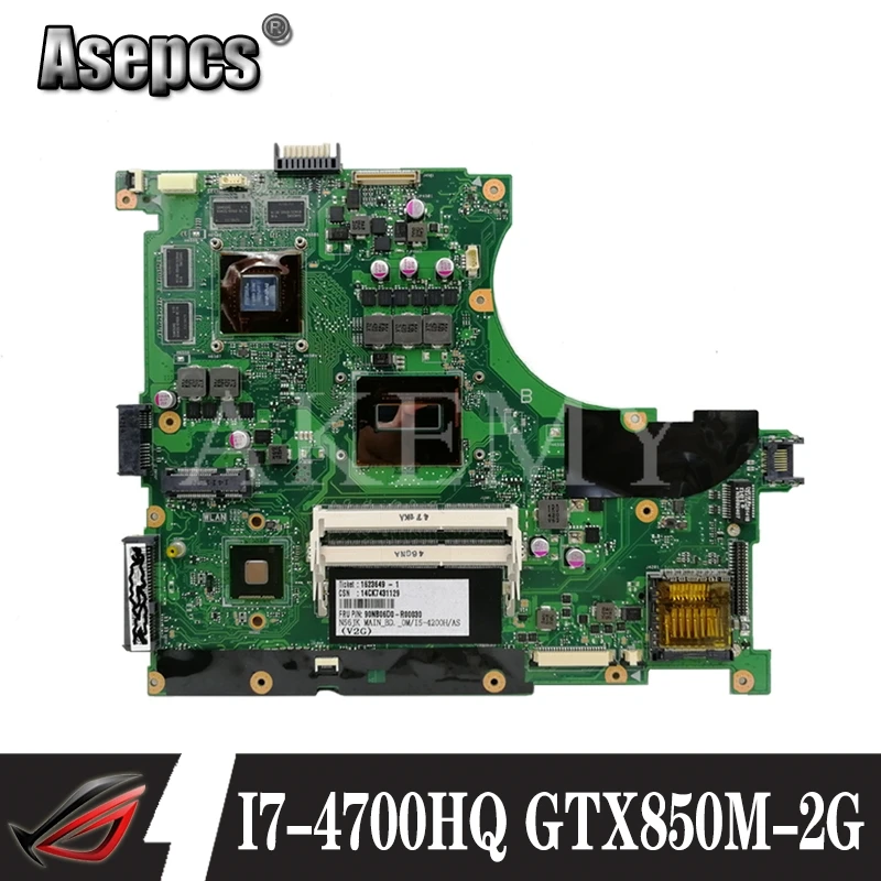 Asepcs N56JK Laptop motherboard for ASUS N56JK N56J N56 Test original motherboard I7-4700HQ GTX850M-2G Asepcs N56JK Laptop motherboard for ASUS N56JK N56J N56 Test original motherboard I7-4700HQ GTX850M-2G