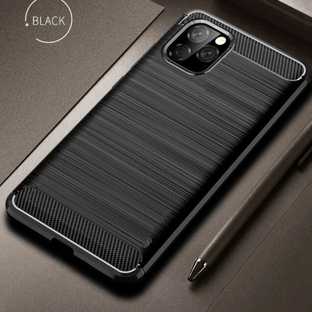 Чехол из углеродного волокна для iPhone XS 11 Pro Max X XR бампер 7 8 6 6S Plus прочный защитный