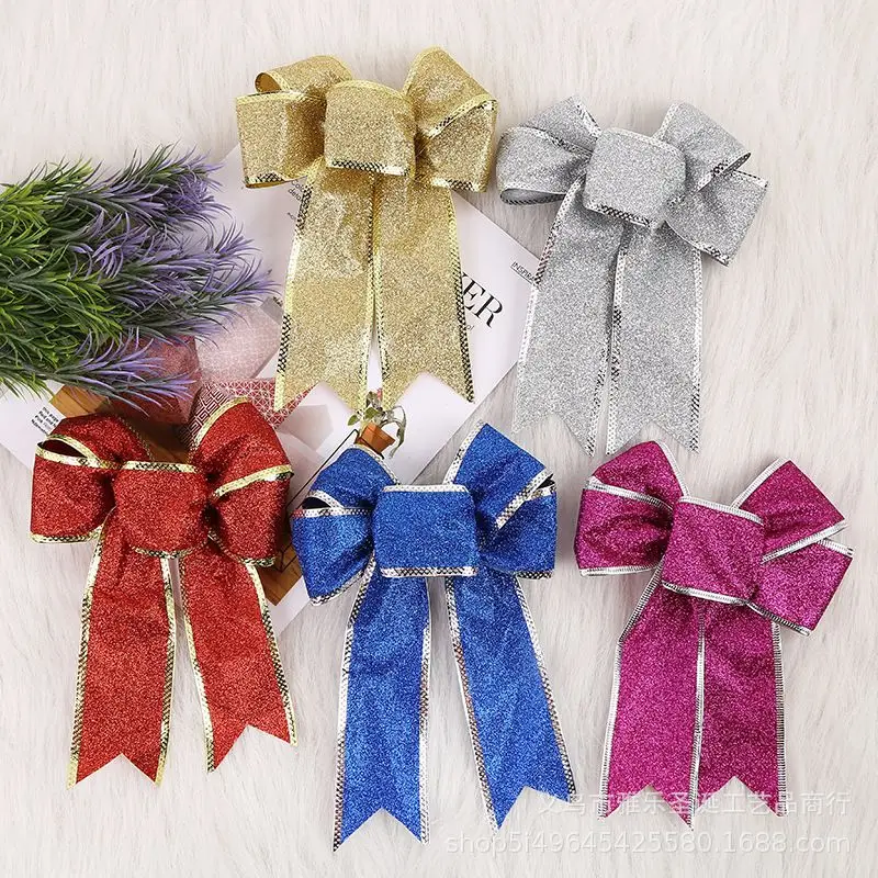 Christmas Decoartive Bows Xmas Tree Hanging Bowknot Pendant Drop ...