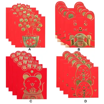 

Besegad 24pcs Chinese Red Lucky Envelope 2020 Year of the Rat Hong Bao Festival Money Packet for New Year Spring Festival Supply