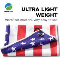 Soft Breathable Sports Towel Golf USA Flag Golf Towel American Flag Beach Towel, Quick Dry Cotton Beach Towel Lightweight
