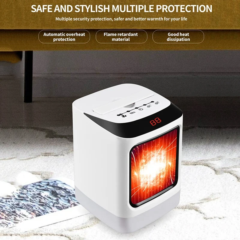 Electric Heater Smart Version Fast Handy Heaters for Home Room Fast Convector Fireplace Fan Warmer Silent