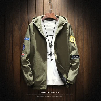 

Autumn Winter New Hooded Jackets Men Fashion Street Brand Solid Color Long-sleeved Home Leisure Slim Mens Jackets