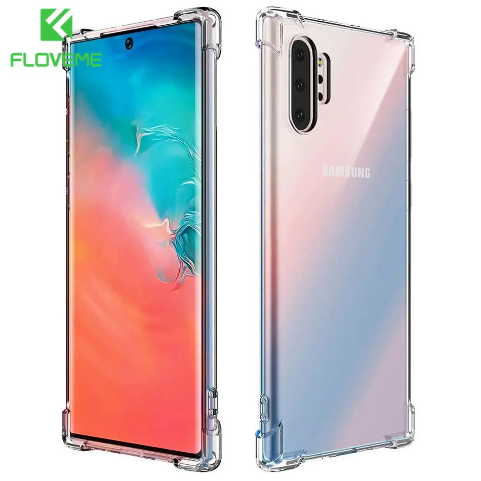 

FLOVEME For Samsung Galaxy Note 10 Case Silicone Shockproof Tpu Note10 For Galaxy Note 10 Plus Cover Back 10+ Clear Phone Coque