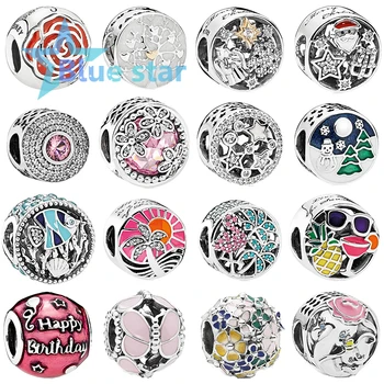 

Bule Star 100% 925 Sterling Silver pandoras charm Ocean Life Classic Flower Arrangement Snowy Wonderland Celestial Wonders Charm