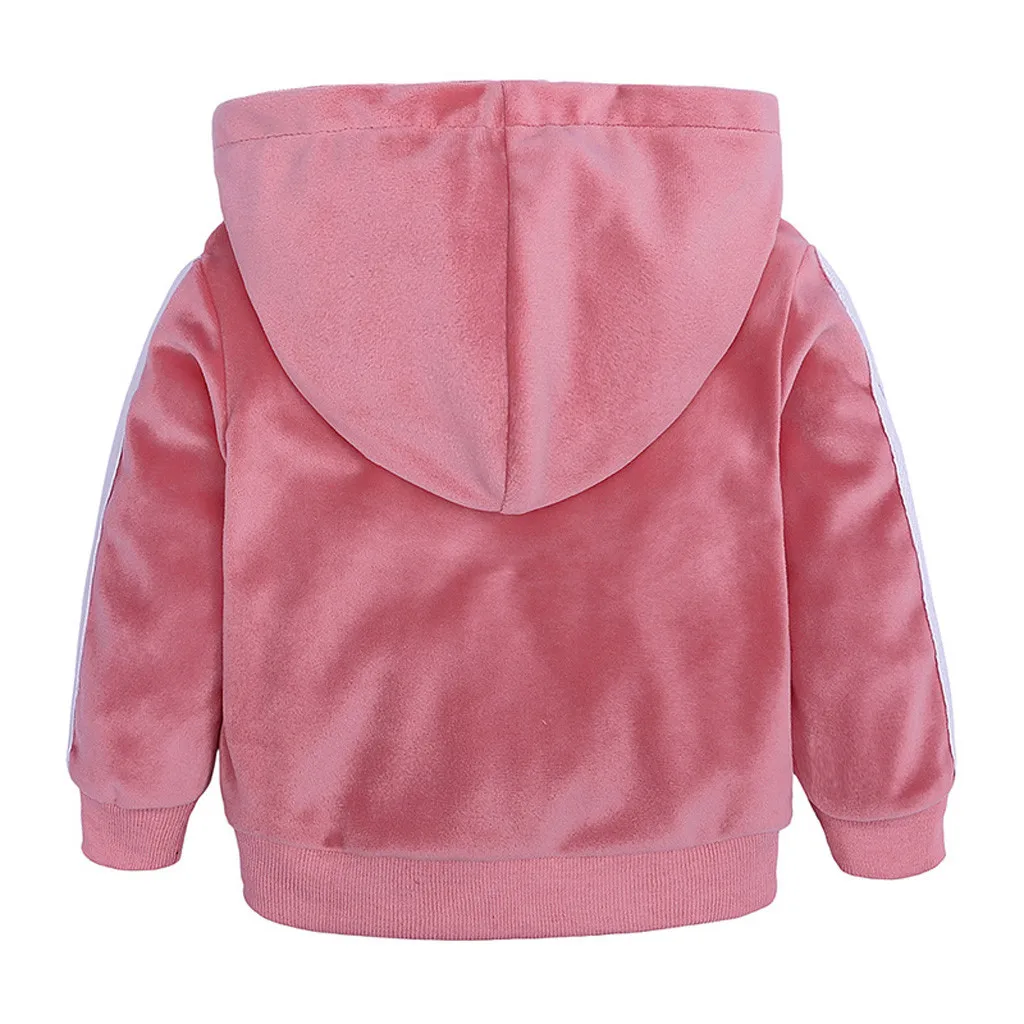 Комплект одежды для маленьких детей, флисовый теплый свитер с капюшоном для мальчиков и девочек, длинные штаны, комплект одежды, Модный осенне-зимний костюм, M850