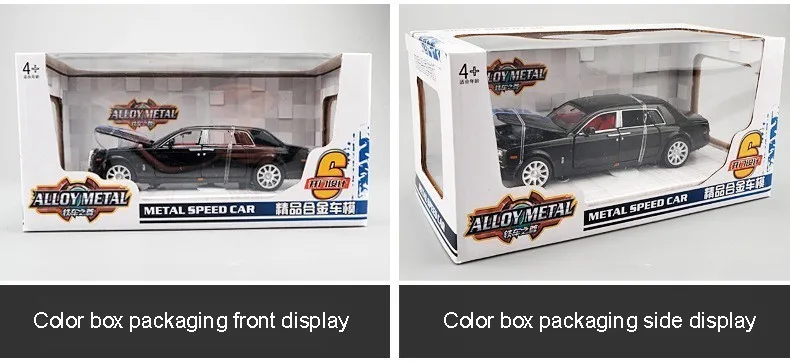 1/36 Rolls Royce Phantom литая под давлением модель автомобиля игрушка металлический автомобиль Игрушечная модель автомобиля черная удлиненная коллекция лимузина 6 дверей