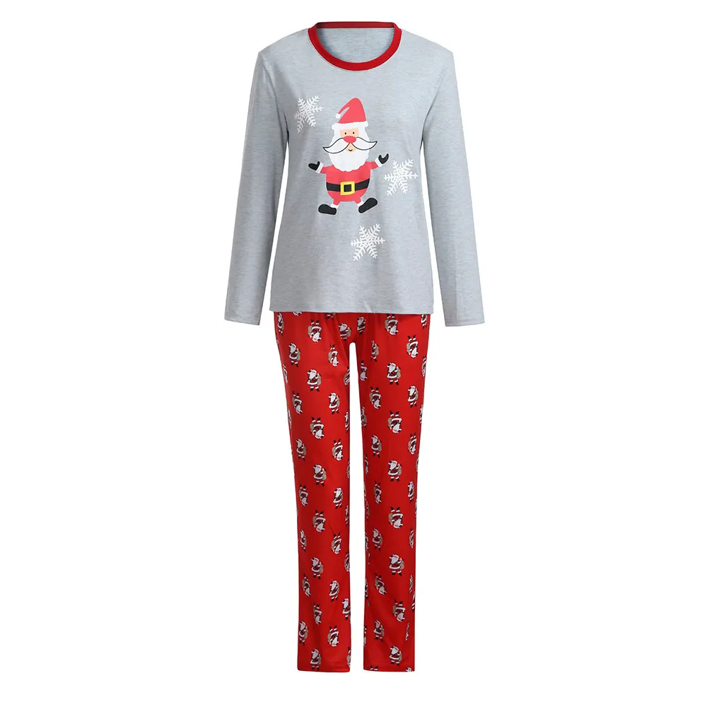 Новогодняя одежда, пижамный комплект, одежда для сна, пижама для мужчин и женщин, пижама с Сантой, топы с длинными рукавами и штаны, пижама homme d91116