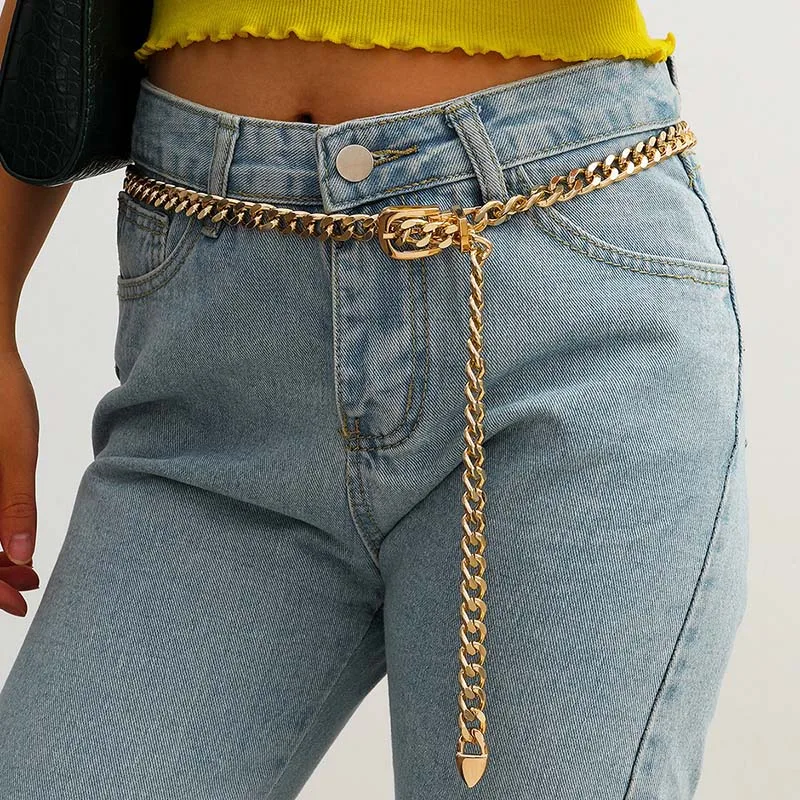 

Luxury Women Gold Silver Metal Chain Belt Fashion All-match Waist Belt Party Dress Waist Chain Personality Belts Jewelry