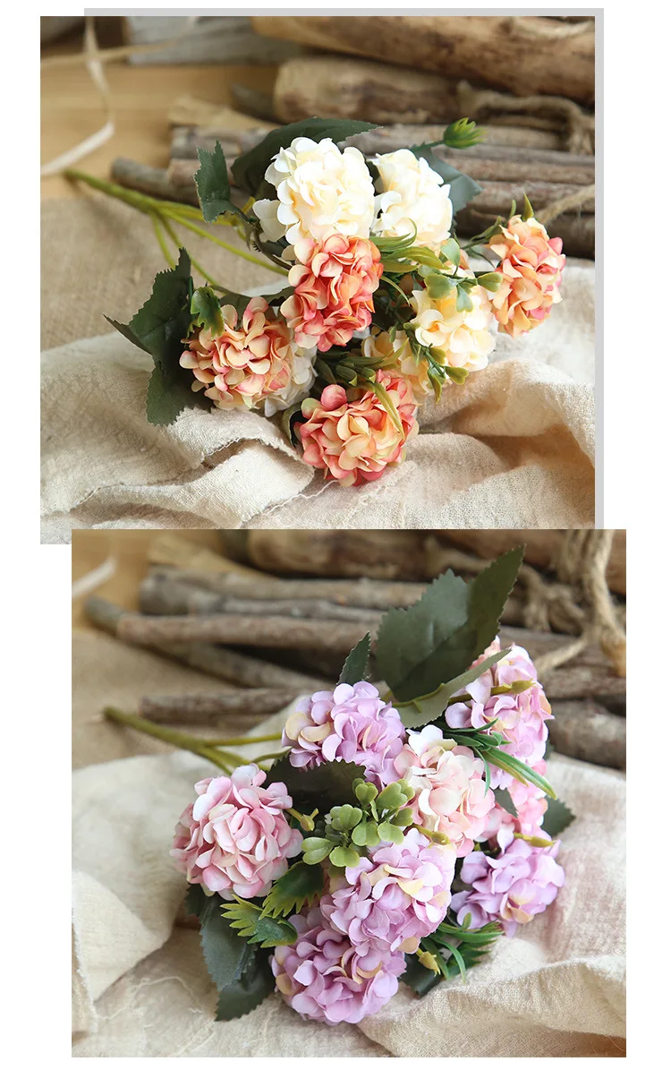 JAROWN 10 Head Ball Chrysanthemum Bouquet New Style Wedding Home Decoration Artificial Flowers Silk Flowers Luxury Home Decor (10)