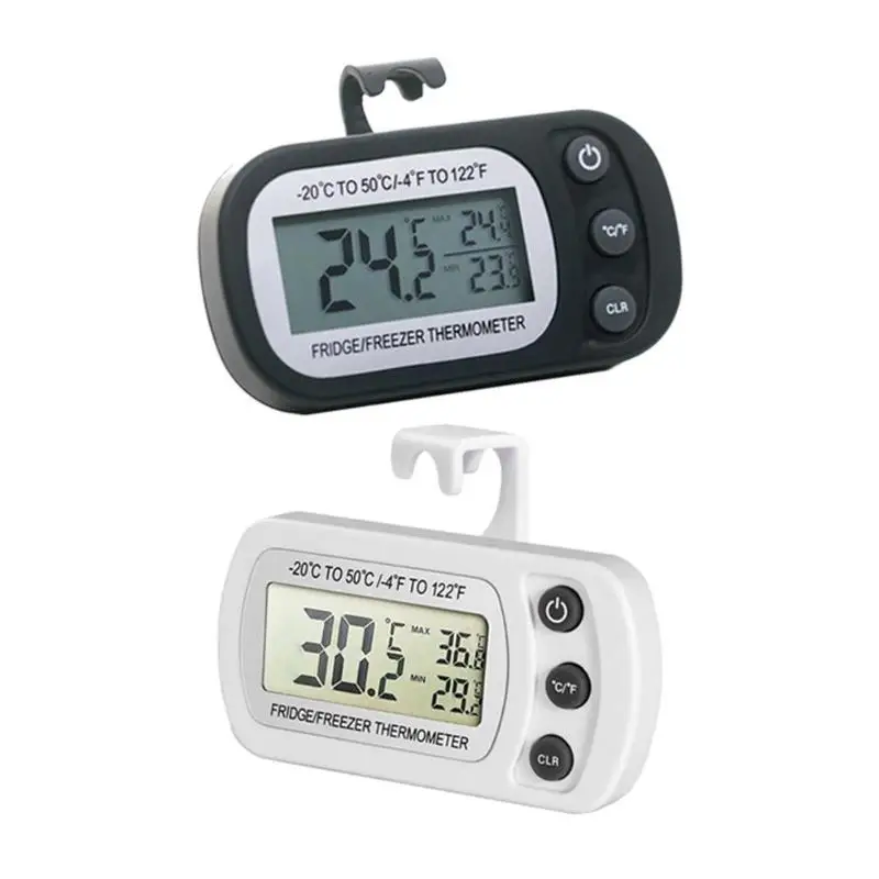 Mini Digital LCD Thermometer Sensor Gauge Refrigerator Tank Kitchen Electronic Temperature Meter with Magnet Hook