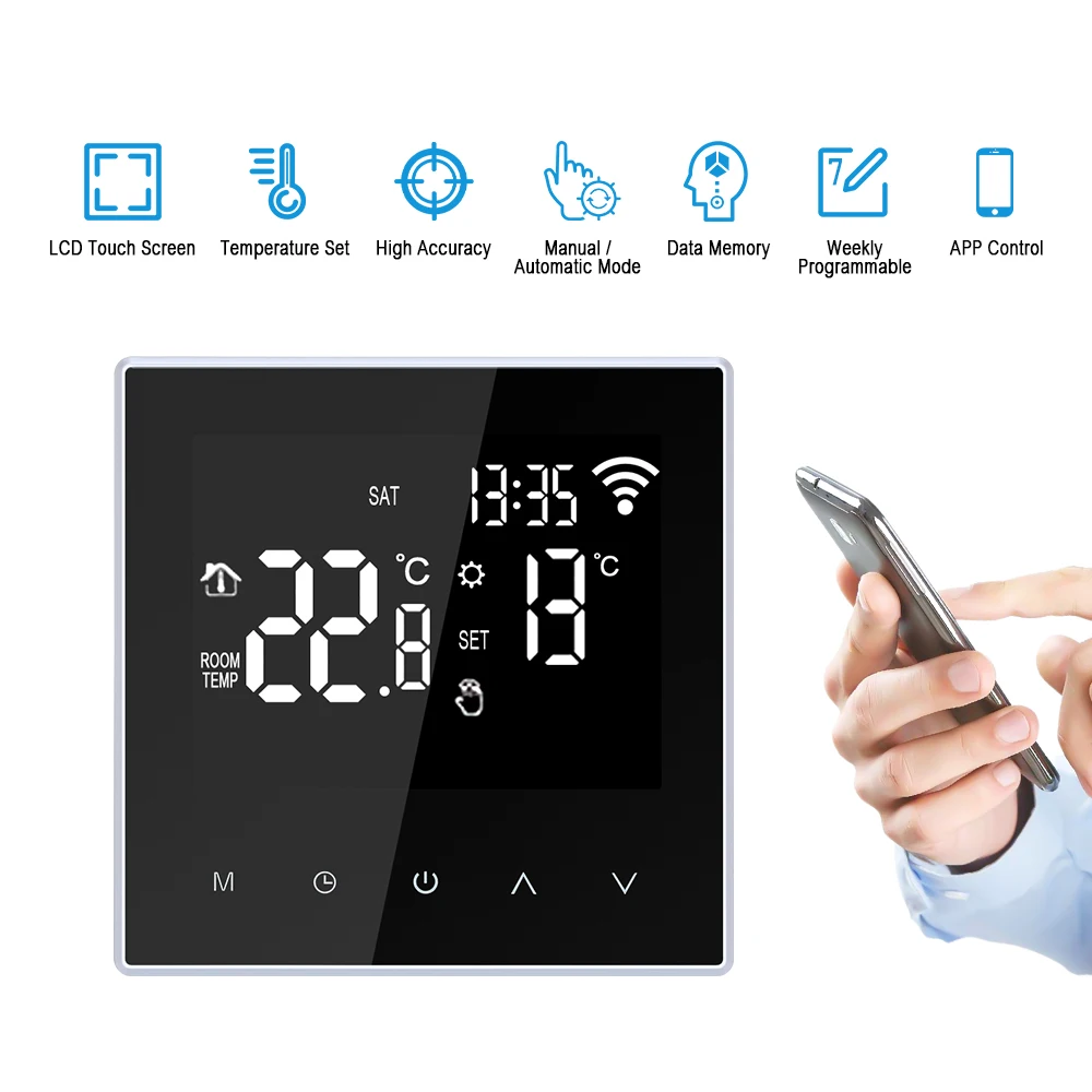 

Programmable Temperature Controller WiFi Thermostat Temperature Controller Smart Thermostat Digital Temperature Controller