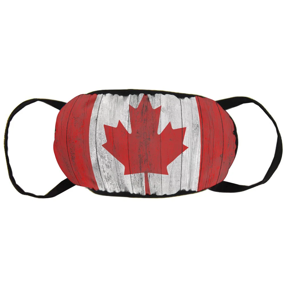 Cotton Dust Mask Canadian Flag Wooden Texture Printed Face Warm Winter Dustproof Boys Girl Men Custom | Аксессуары для одежды