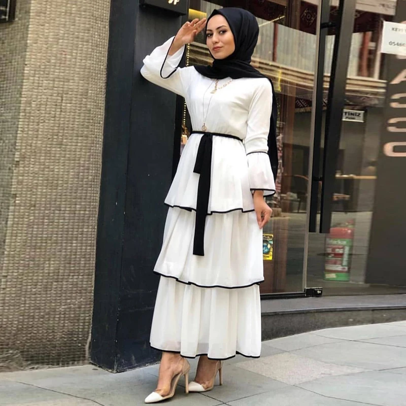 Abaya Дубай турецкое мусульманское платье ХИДЖАБ КАФТАН Бангладеш одеяние мусульмане одежда Катара Абая для женщин Восточный халат из марокена