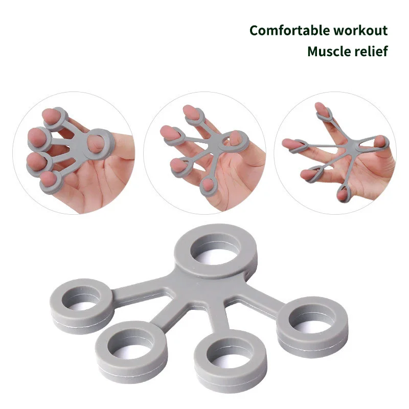 Five fingers Silicone Hand Expander Finger Training Trainer Strength Resistance Bands Wrist Exercise Fitness 1Pcs