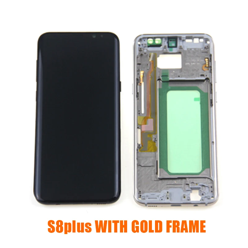 S8P WITH GOLD FRAME Для samsung Galaxy S8 plus G950F G950A G955f G955u ЖК-дисплей с сенсорным экраном дигитайзер супер AMOLED экран+ рамка - Цвет: S8P WITH GOLD FRAME