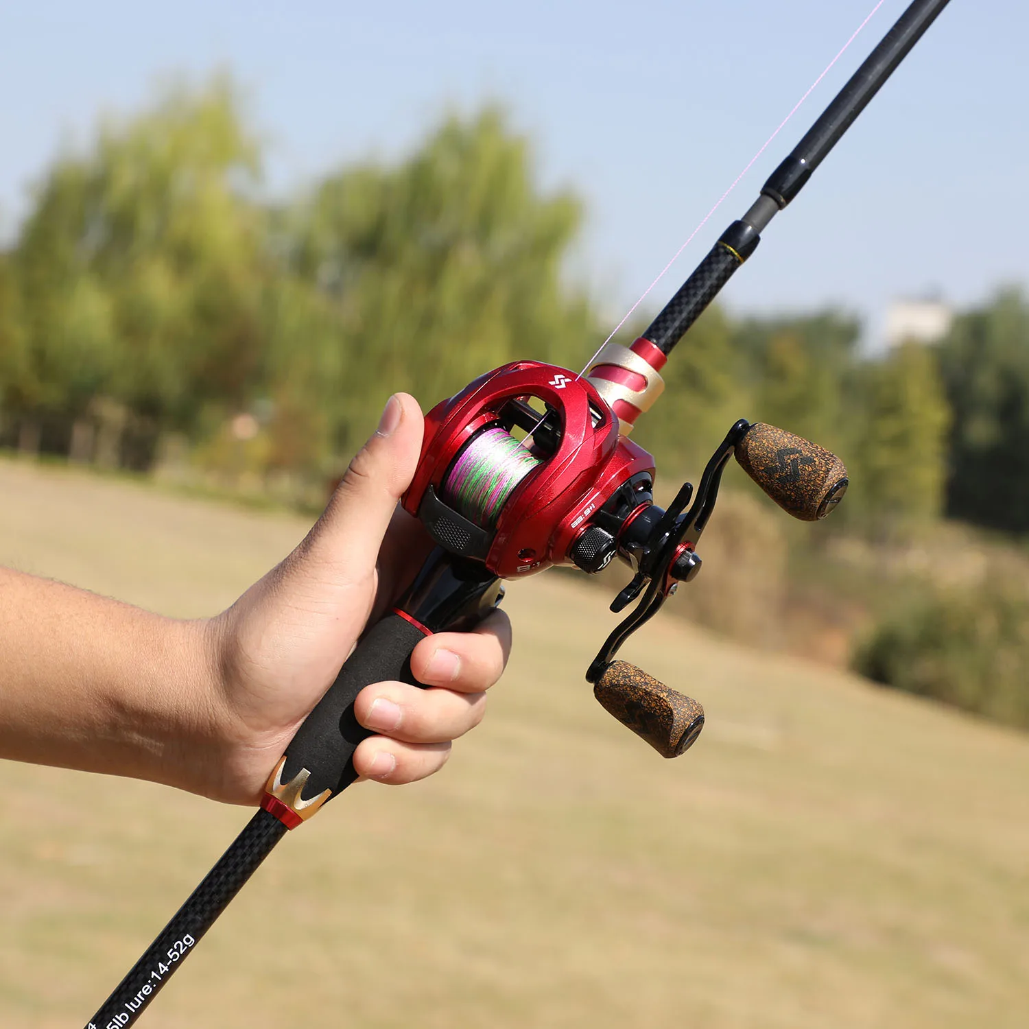 Sougayilang, 4 секции, 1,8 м, 2,1 м, удилище комбинированное, портативное удилище из углеродного волокна и 9+ 1BB, высокоскоростная передача, Передаточное отношение, катушка для приманки, набор