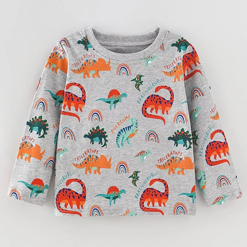 Nieuwe 2023 Kwaliteit 100% Gekamd Katoenen T-Shirt Baby Jongen Kleding Merk Lange Mouw Bebe Kids T-Shirt Ondershirt Jongens Tees Tops Kind