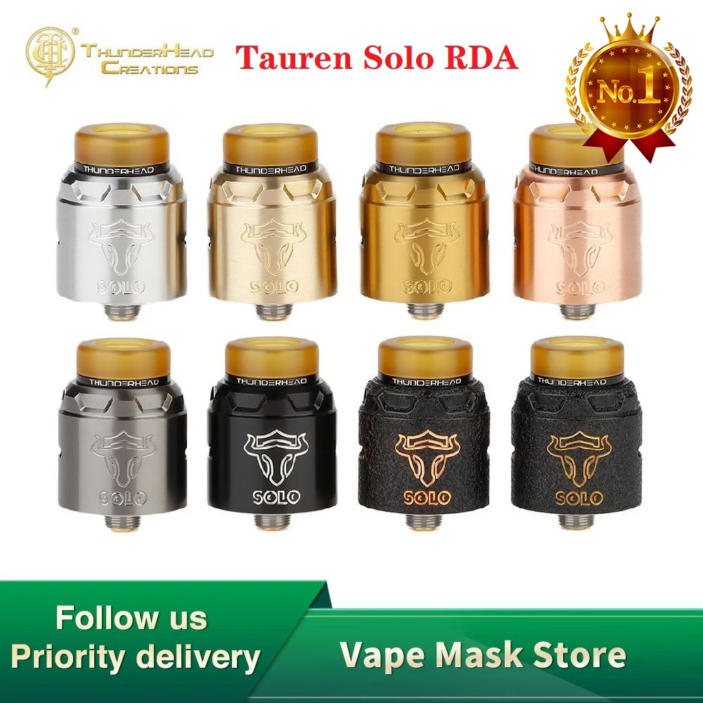 Оригинал THC auren Solo RDA с емкостью 2 мл одной катушкой и 31 микро отверстиями для