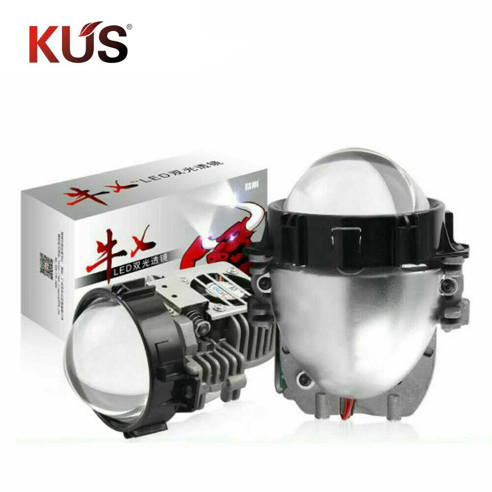 2.5 inch Bi LED Projector Lens 80W Car Headlight Kit Universal VS Xenon Retrofit