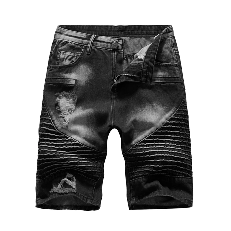 Новые летние джинсовые шорты мужские Стрейчевые тонкие короткие джинсы мужские дизайнерские хлопковые повседневные шорты с потертостями и шорты до колена S-2XL